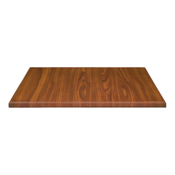 A Perfect Tables woodgrain table top with a light walnut finish.