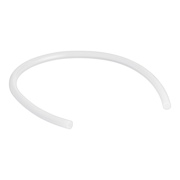 White flexible silicone tubing with a curved end.