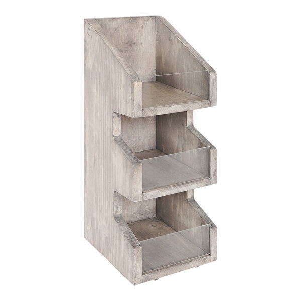 Cal-Mil Aspen 3-Tier Gray-Washed Pine Wood Condiment Organizer - 6