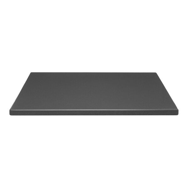 A black rectangular Perfect Tables table top with a smooth finish.