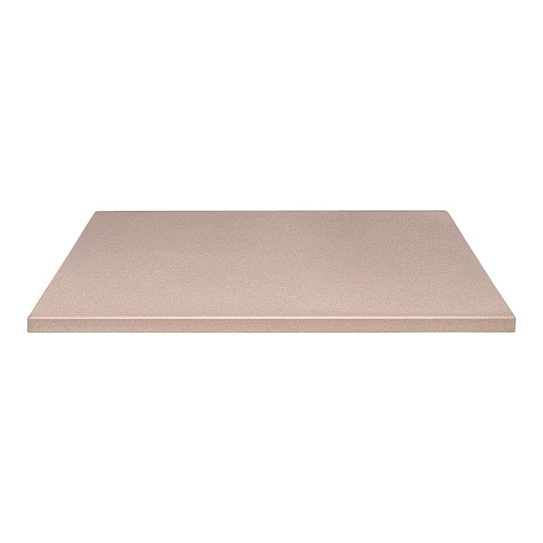 A beige Perfect Tables outdoor square concrete table top.