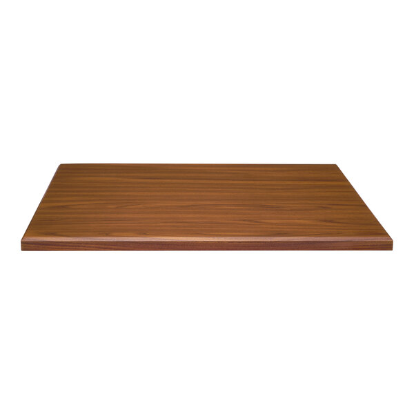 A Perfect Tables light walnut woodgrain table top on a wooden surface.