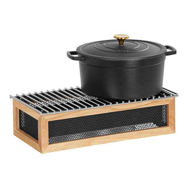 CalMil Camden 19 3/4" x 10" Wood / Black Metal Chafer Alternative