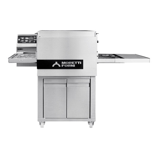 A Moretti Forni T64E ventless electric conveyor oven with a sliding door.