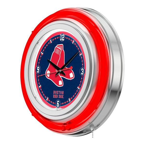 Holland Bar Stool 15" Boston Red Sox Neon Clock