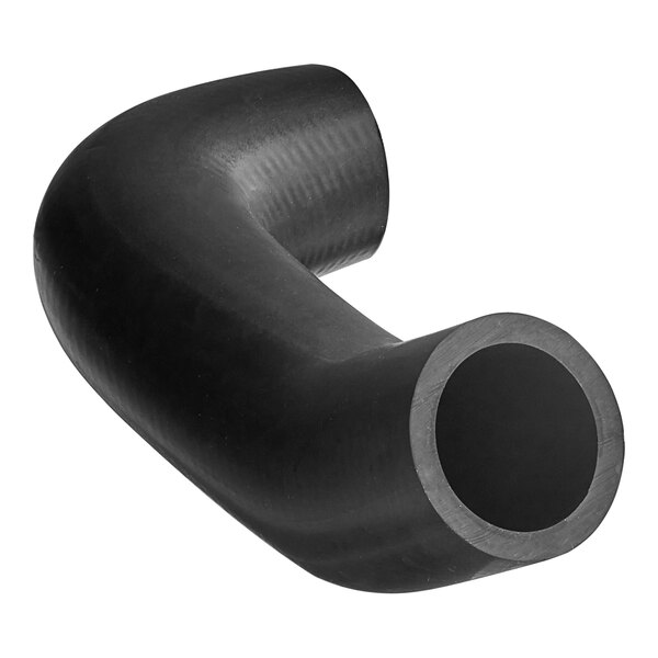 A black hose with a curved end.