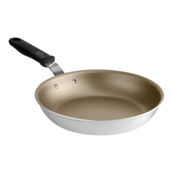 Vollrath Wear-Ever 10" Aluminum Non-Stick Fry Pan with Rivetless Interior, PowerCoat2 Coating, and Black Silicone Handle 562210