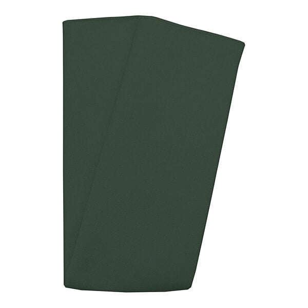 A folded forest green Snap Drape cloth napkin.