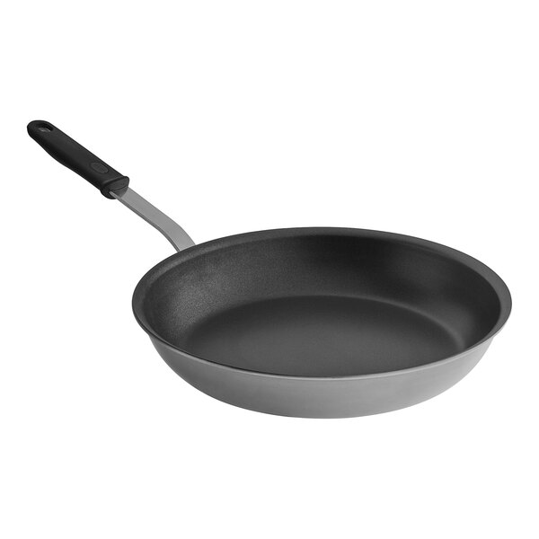 Vollrath Wear-Ever 14" Aluminum Non-Stick Fry Pan with Rivetless Interior, CeramiGuard II Coating, and Black Silicone Handle 562414