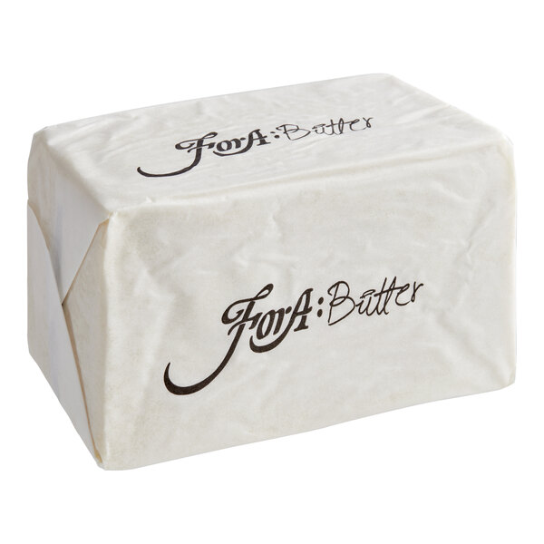 A white box of ForA Plant-Based Vegan Butter with the word "butter" on it.