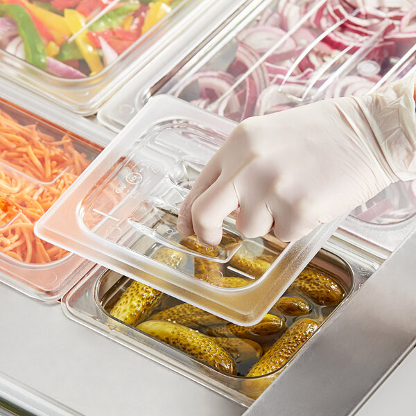 Choice 1/6 Size Clear Polycarbonate Food Pan Lid with Handle
