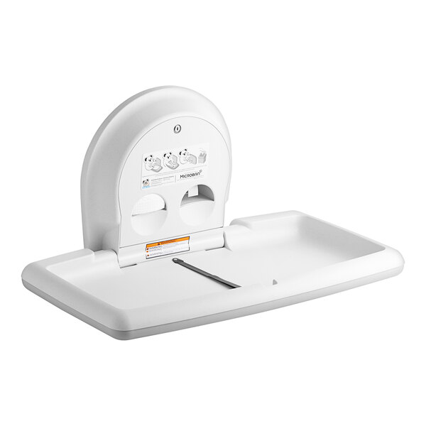 Koala Kare KB300-05 Baby Changing Station – White Granite, Horizontal With Microban® & Bag Hook