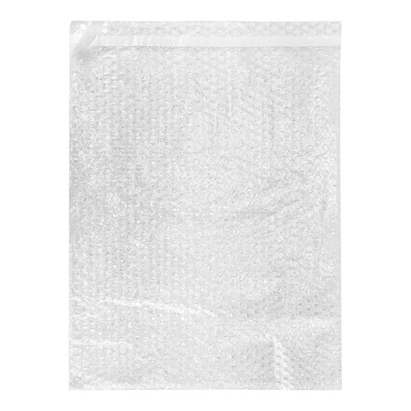 A clear plastic bag with white bubble wrap inside.