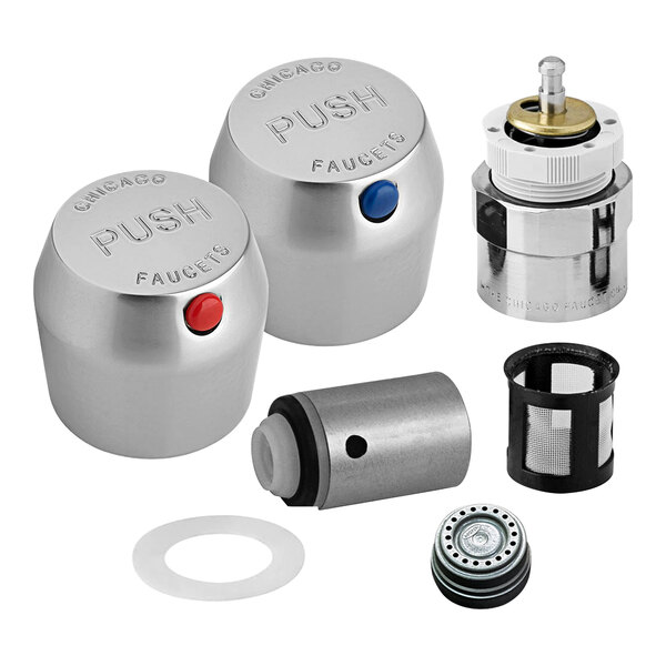 Chicago Faucets 665RKECOABCP 1 3/4" MVP Metering Push Handles Retrofit Kit