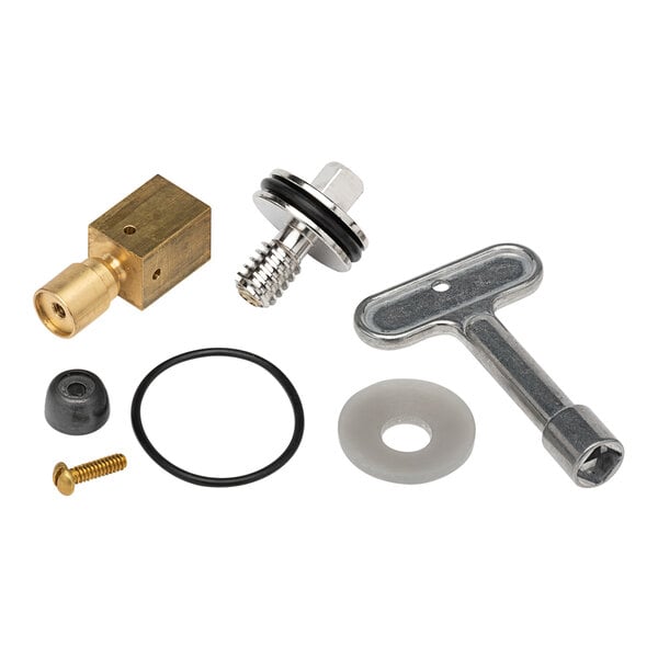 A Zurn wall hydrant repair kit with metal parts.
