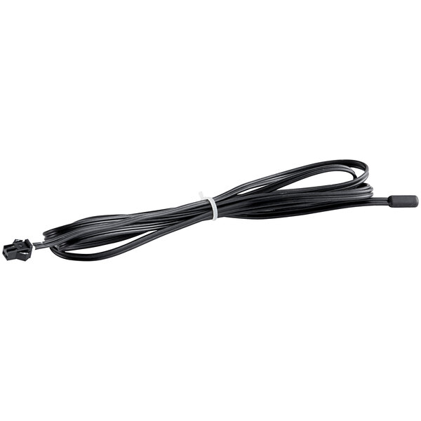 A black cable with a white connector.