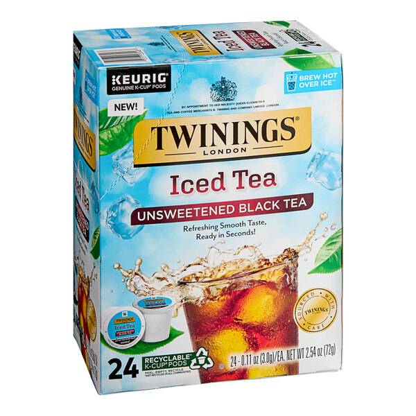 Twinings Unsweetened Black Iced Tea Single Serve Keurig® KCup® Pods 24/Box