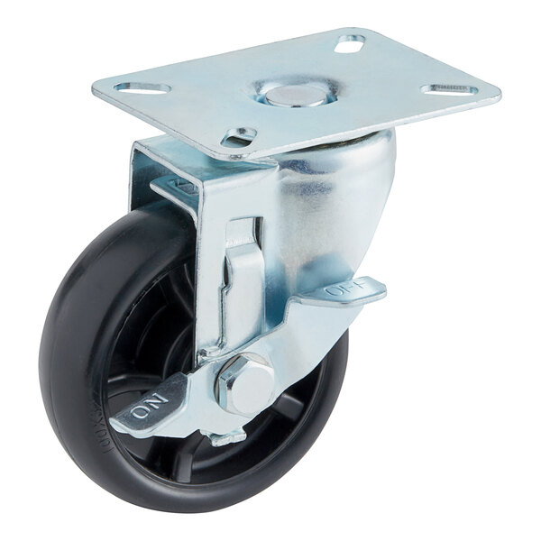 Main Street Equipment 82916412 4" Swivel Plate Caster with Brake for BMR-23 and BMR-49