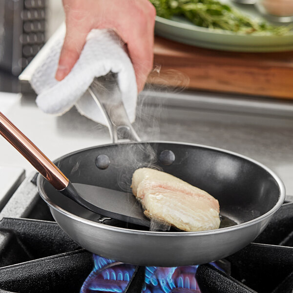 Vigor SS1 Series 12 Stainless Steel Non-Stick Fry Pan with Aluminum-Clad  Bottom, Excalibur Coating, and Helper Handle