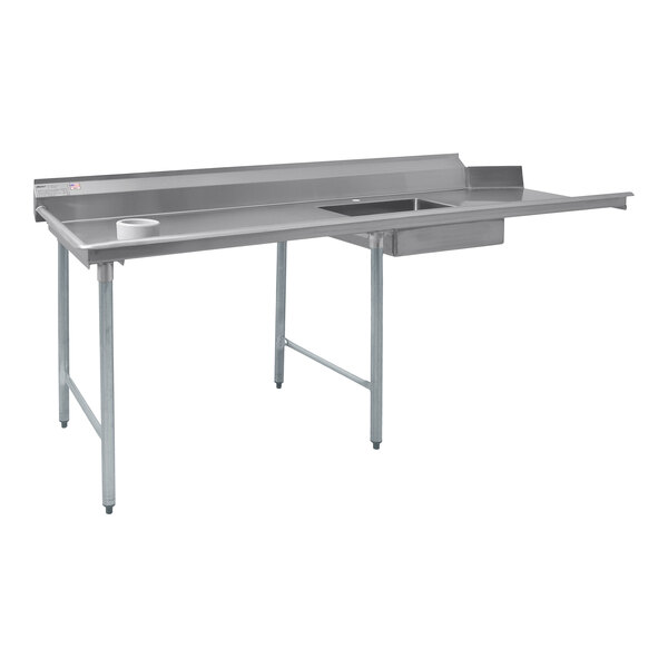 An Eagle Group stainless steel dishtable with a left side drain.