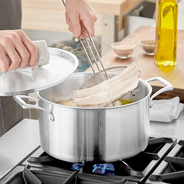 Vigor SS1 Series 20 Qt. Heavy-Duty Stainless Steel Aluminum-Clad Stock Pot  with Cover