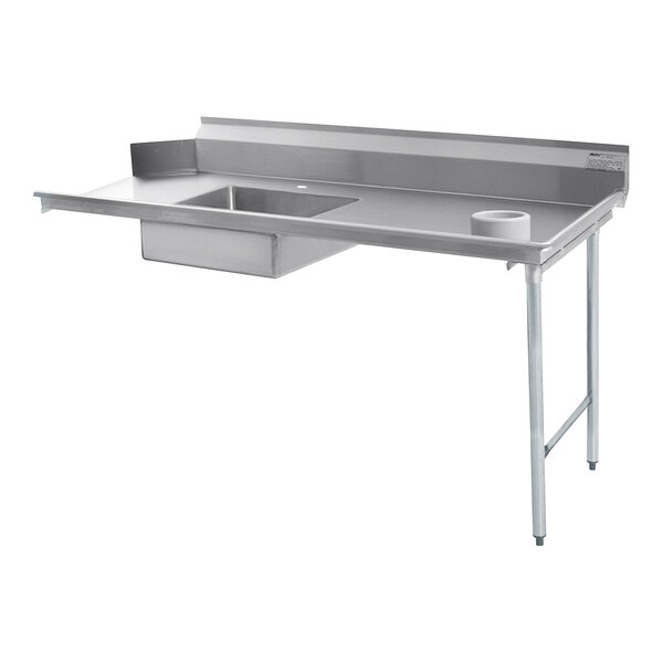 A stainless steel Eagle Group dishtable with a right side drain.