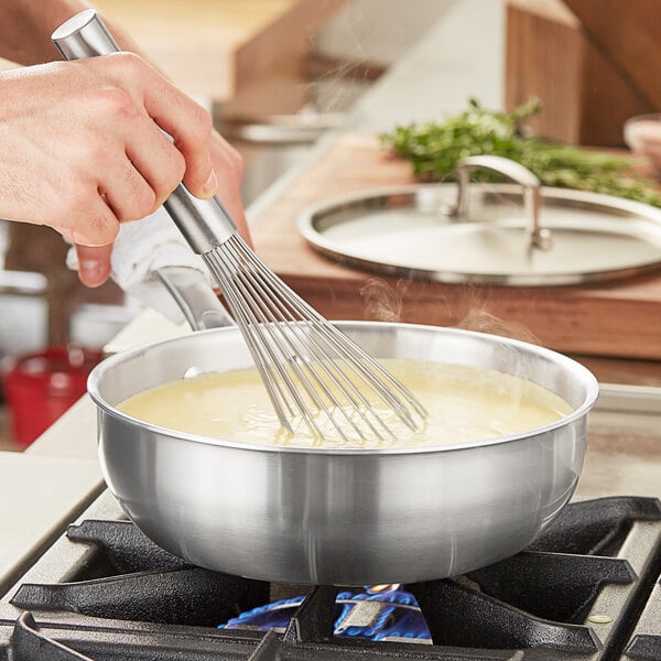 Vigor SS3 Series 3 Qt. Tri-Ply Stainless Steel Saucier Pan with Cover