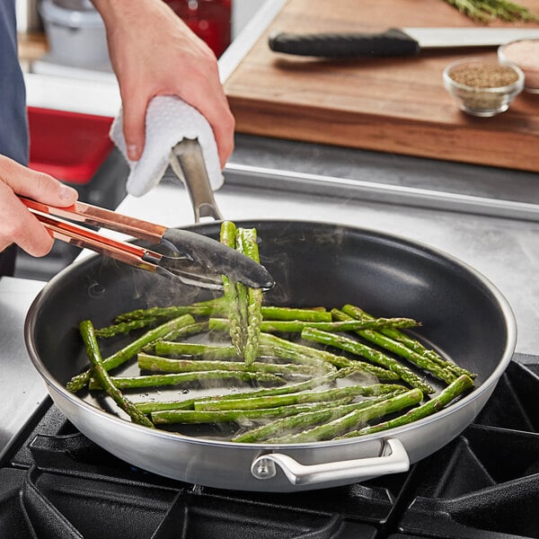 Vigor SS1 Series 12 Stainless Steel Fry Pan with Aluminum-Clad Bottom and  Helper Handle