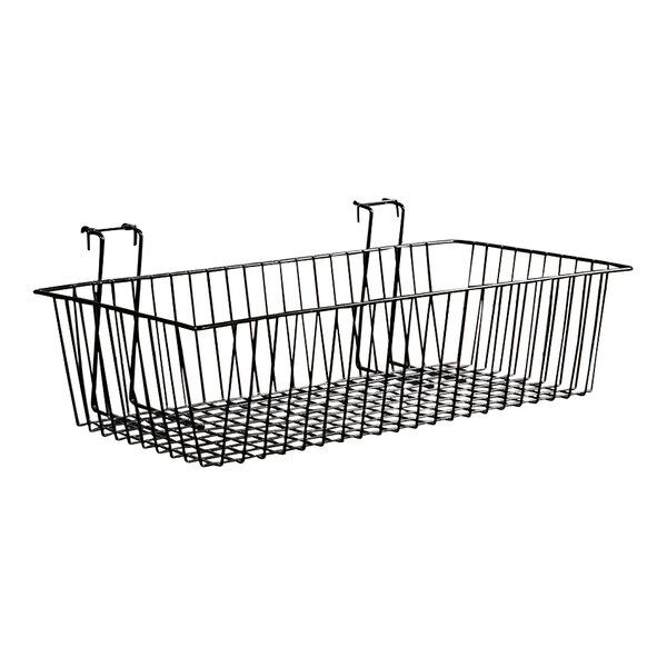 24" x 12" x 6" Black MultiPurpose Grid Basket for Slatwall Merchandisers