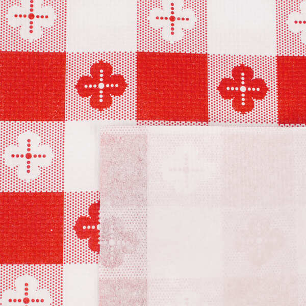 Hoffmaster 220670 54" x 108" Cellutex Red Gingham Tissue / Poly Paper