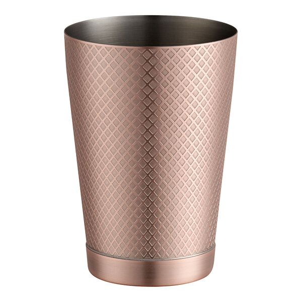 Barfly® 18 oz. Antique Copper Half Size Diamond Lattice Cocktail Shaker