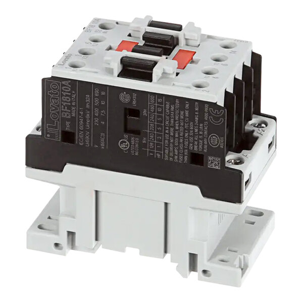 A white and black Moffat contactor coil for convection ovens.