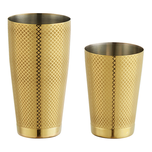Barfly® 28 oz. & 18 oz. Gold Diamond Lattice 2Piece Boston Cocktail