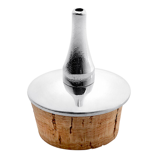 A Barfly stainless steel dasher top with a cork base.