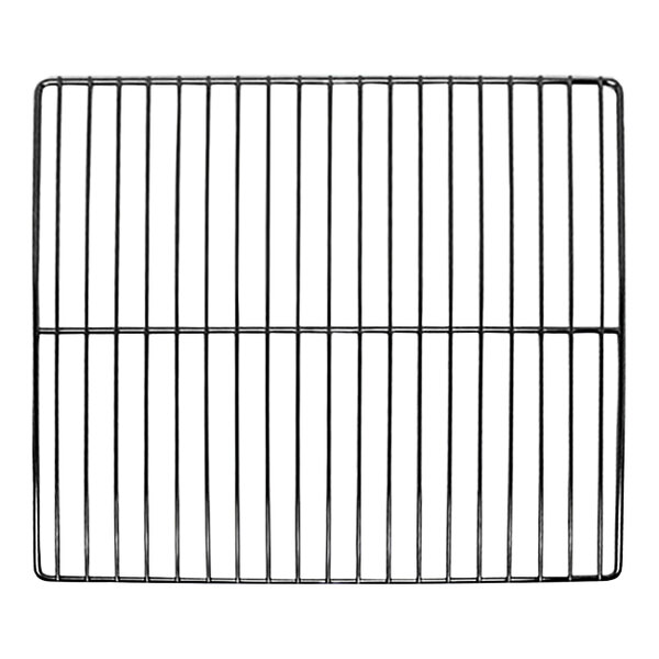 A black metal grid on a square rack.