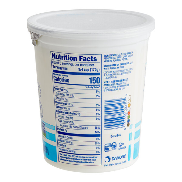 Dannon LowFat Vanilla Yogurt 32 oz. 6/Case