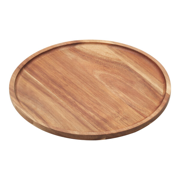 An American Metalcraft acacia wood round serving board.