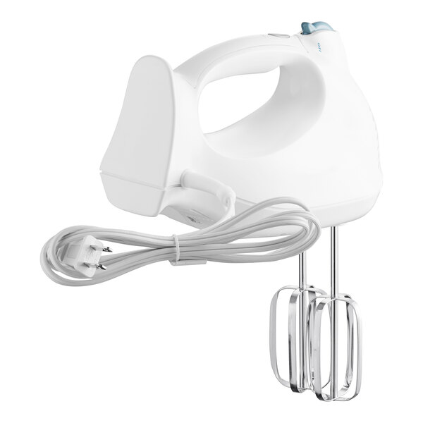 Hamilton Beach White 6 Speed Hand Mixer with Beaters, Whisk, and Easy