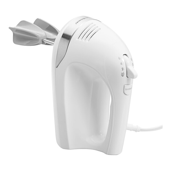 Hamilton Beach 6-Speed Electric Hand Mixer with Whisk, Traditional Beaters,  Snap-On Storage Case, White
