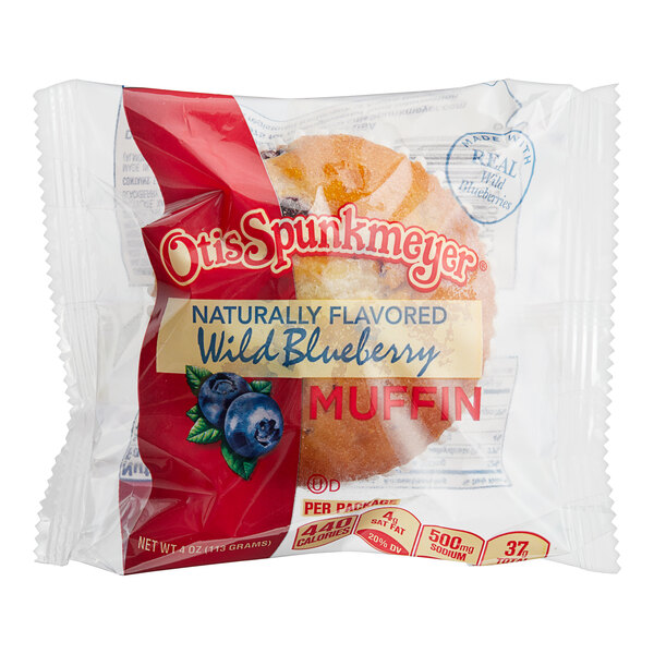 Otis Spunkmeyer Individually Wrapped Wild Blueberry Muffin 4 oz. 24/Case