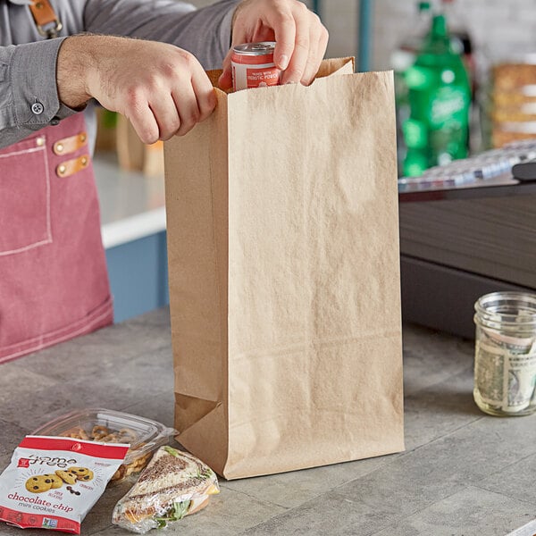 Choice 20 lb. Natural Kraft Paper Bag - 500/Case