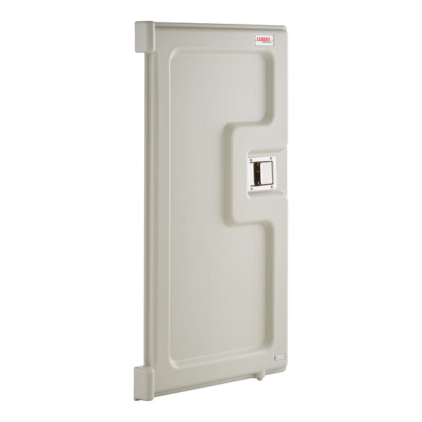 A white rectangular door with a square hole for a Cambro meal delivery cart.