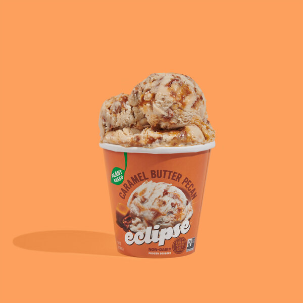 Eclipse Foods Vegan Caramel Butter Pecan Ice Cream 14 fl. oz. 8/Case
