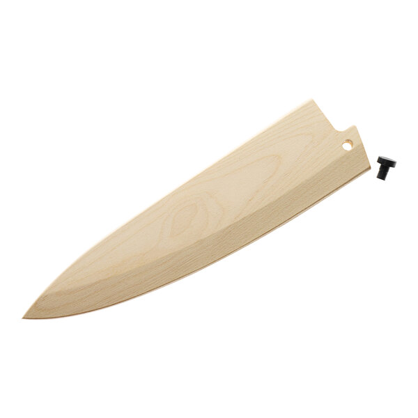 A Mercer Culinary birch wood cover for a chef knife.