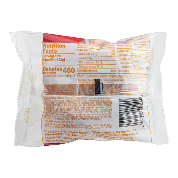 Otis Spunkmeyer Individually Wrapped Lemon Poppy Seed Muffin 4 oz. 24