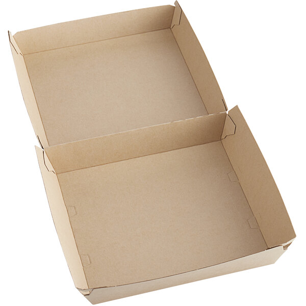 Sabert 8" Square Corrugated Kraft Clamshell TakeOut Box 200/Case