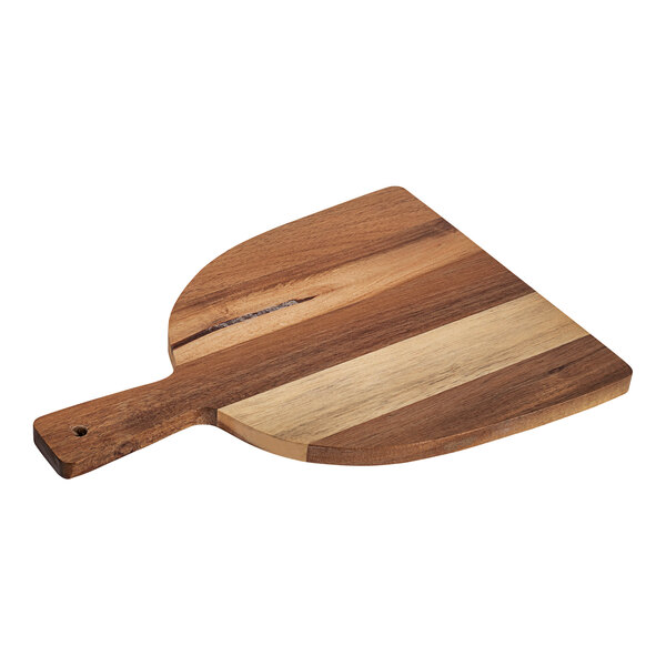 An American Atelier acacia wood cutting and serving peel with a handle.