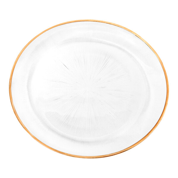 Jay Companies Empire White Alabaster Glass Charger Plate With Gold Rim By American Atelier main image 0