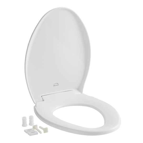 Bemis Affinity 1200E4 000 White Elongated Plastic Toilet Seat with STA