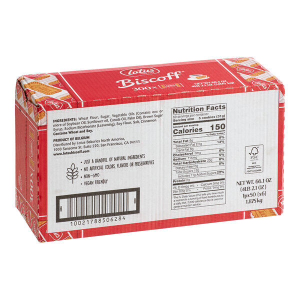Lotus Biscoff 1Count Individually Wrapped Cookie Sleeve 300/Case